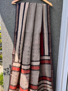 Beige and Black Striped Kota doriya Saree