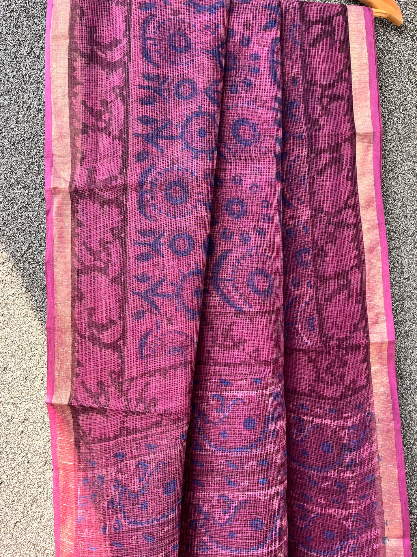 Wine Floral Kota doriya Saree