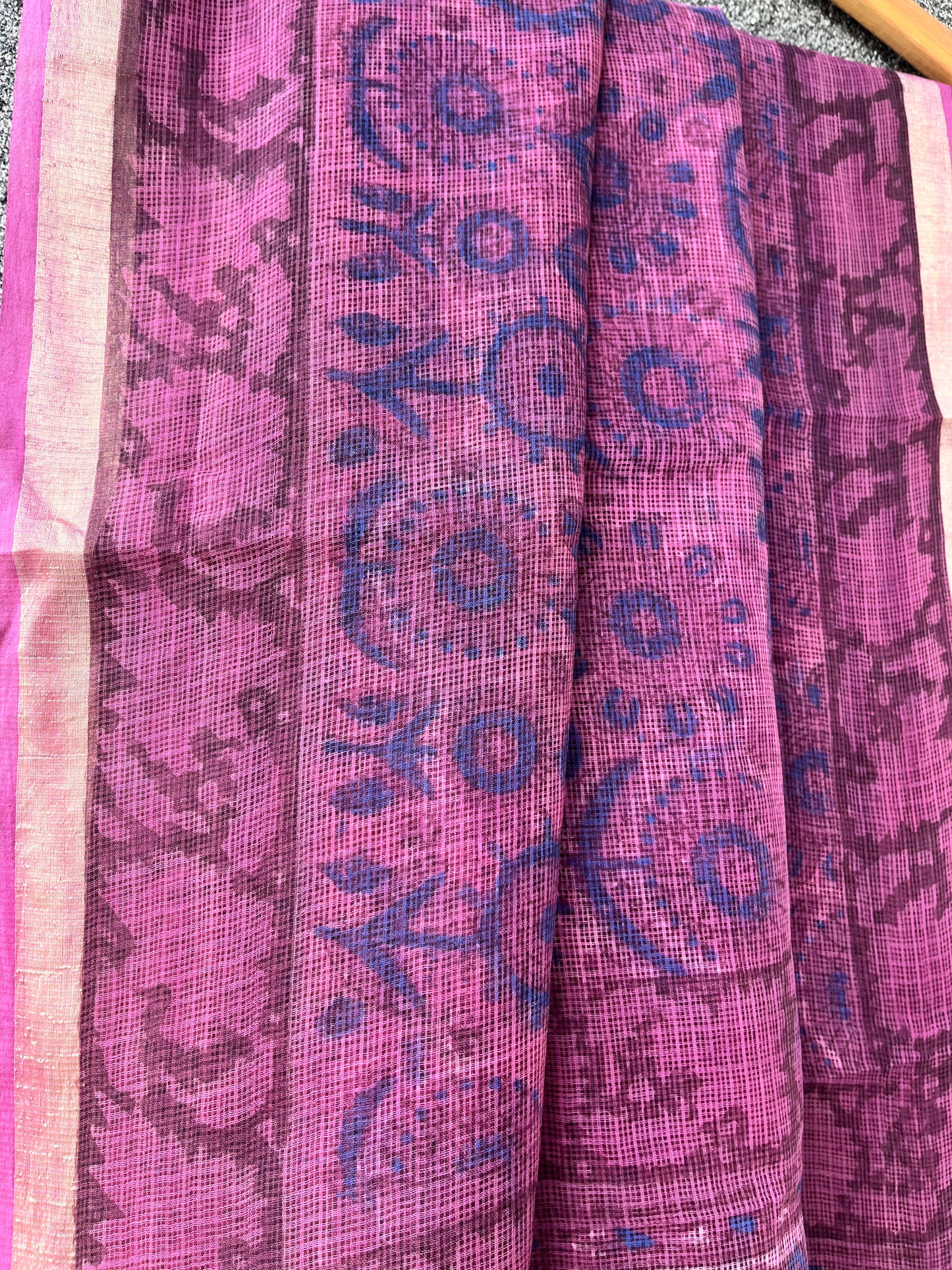 Wine Floral Kota doriya Saree