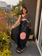 Spiral Bindi Pure Modal Silk Ajrakh Saree