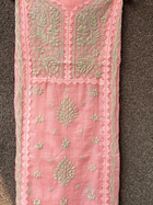 Anupama Pink & Green Unstitched Chikankari & Applique Suit Set