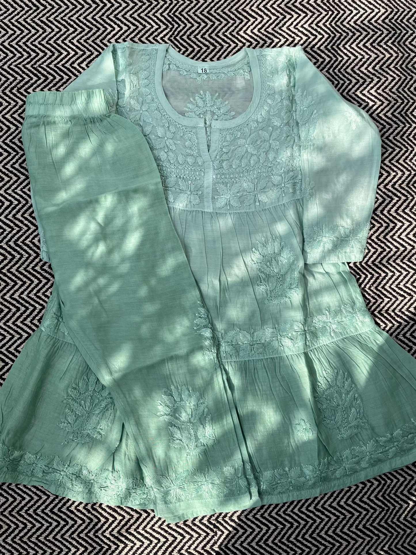 Haley Ombre Chikankari Kids Kurta Set