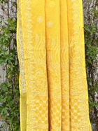 Yellow Chikankari Kotadoriya Saree