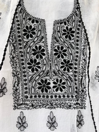 Akanksha Unstitched White & Black Chikankari Kurta Set