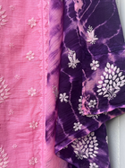 Anupama Pink  Unstitched Chikankari & applique 2 pc Suit Set