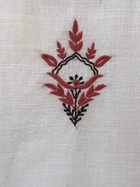 Noor Red & black Unstitched Linen Chikankari  2 pc Suit Set