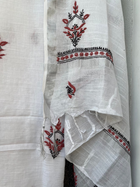 Noor Red & black Unstitched Linen Chikankari  2 pc Suit Set