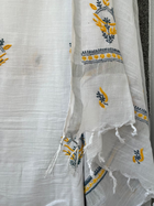 Noor Yellow & teal Unstitched Linen Chikankari  2 pc Suit Set