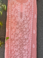 Nitya Peach Semi-stitched Chikankari 2 pc Suit Set