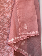 Nitya Peach Semi-stitched Chikankari 2 pc Suit Set