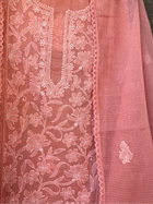Nitya Peach Semi-stitched Chikankari 2 pc Suit Set