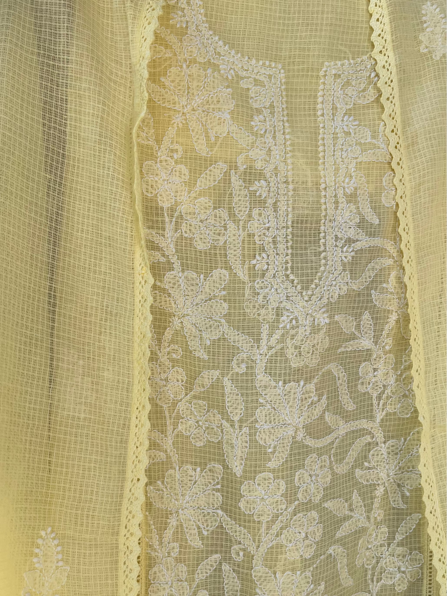 Nitya Lemon yellow Semi-stitched Chikankari 2 pc Suit Set