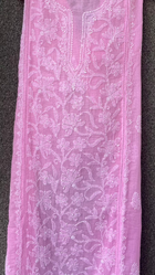 Nitya Pink Semi-stitched Chikankari 2 pc Suit Set