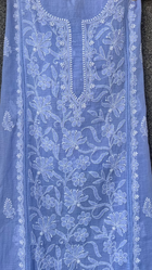 Nitya Powder blue Semi-stitched Chikankari 2 pc Suit Set
