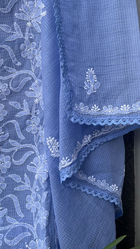Nitya Powder blue Semi-stitched Chikankari 2 pc Suit Set