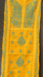 Anupama Yellow Unstitched Chikankari & Applique 2 pc Suit Set