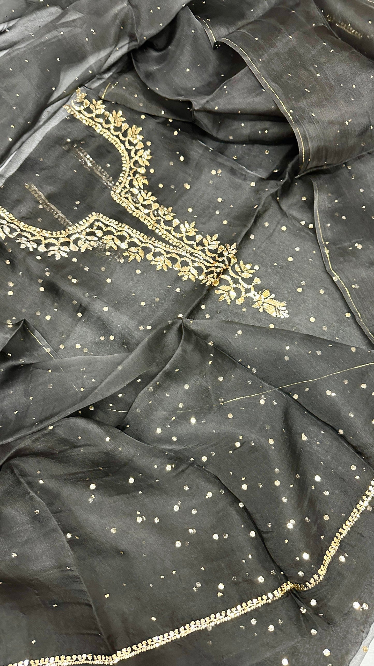 Organza Silk Unstitched Kamdani Festive Suit Set